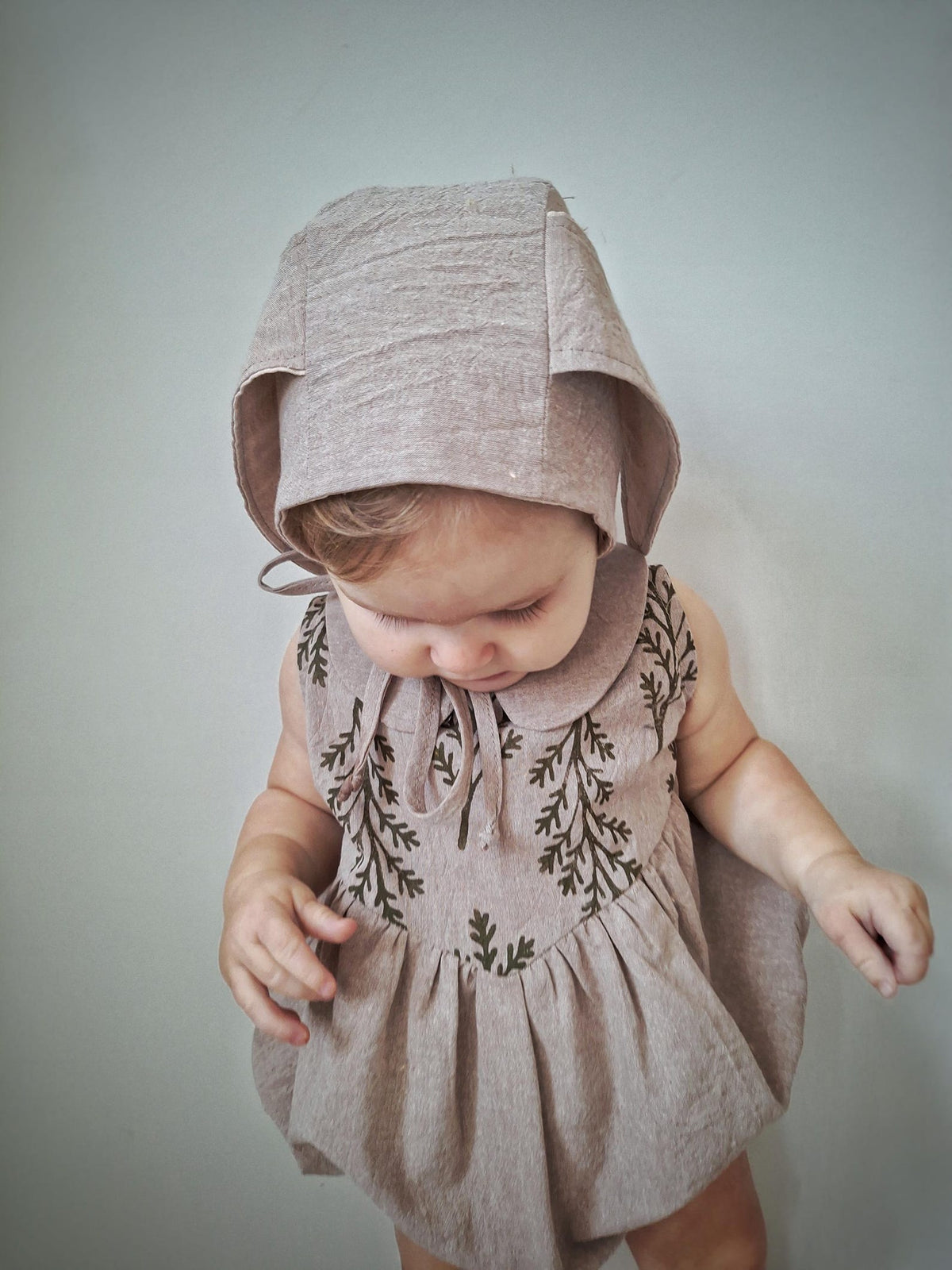 Wovara® Handgefertigter Baby-Strampler aus gewaschener Baumwolle mit Blockprint